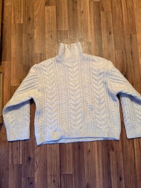 H&M Cream Cable-Knit Funnel Neck Sweater
